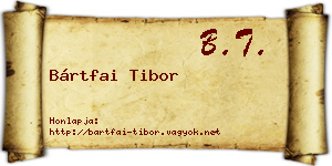 Bártfai Tibor névjegykártya